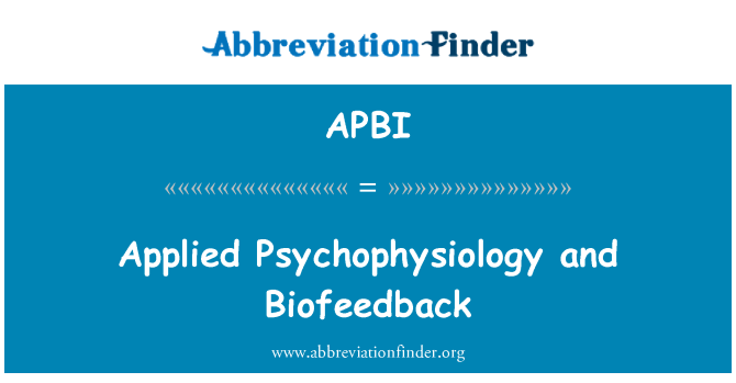 APBI: Primijenjena psihofiziologiju i Biofeedback