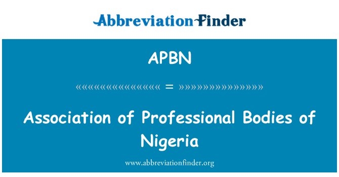 APBN: Associazione delle associazioni professionali della Nigeria