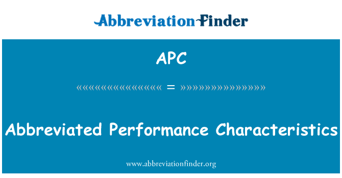 APC: מאפייני ביצועים מקוצרת