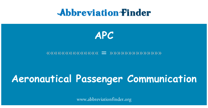 APC: Aeronautical passasjer kommunikasjon