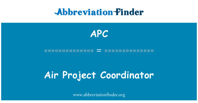 APC: Air hankkeen koordinaattori