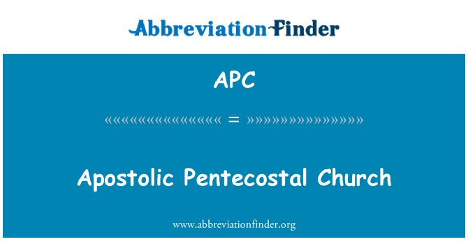 APC: Apostolik Pentecostal kilise