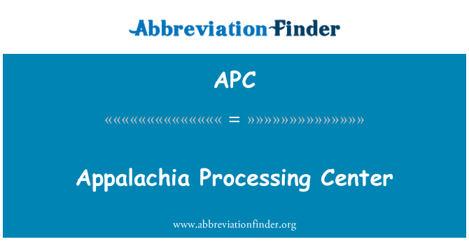 APC: Centro de processamento de Appalachia