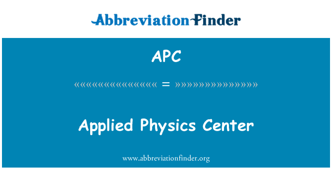 APC: Aplikovaná fyzika centrum