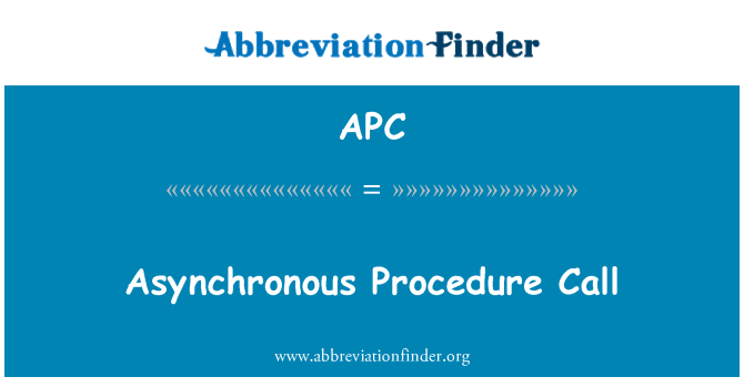 APC: Asynkrona proceduranropet