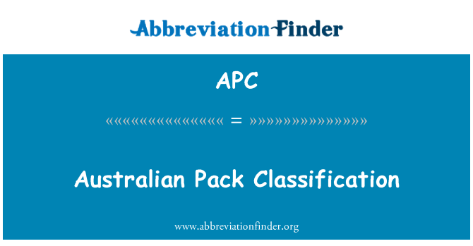 APC: Classificazione australiana Pack