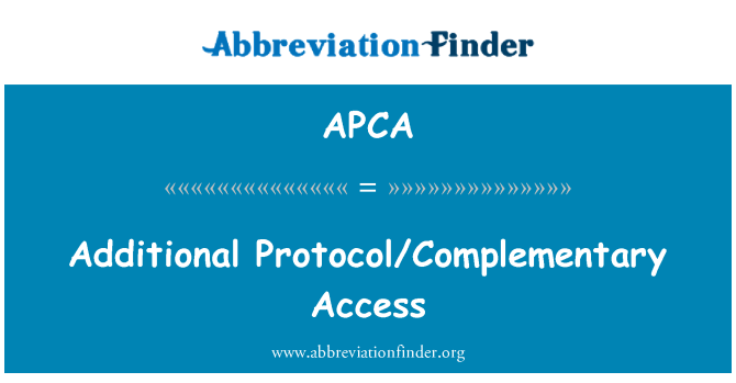 APCA: अतिरिक्त प्रोटोकॉल/पूरक का उपयोग