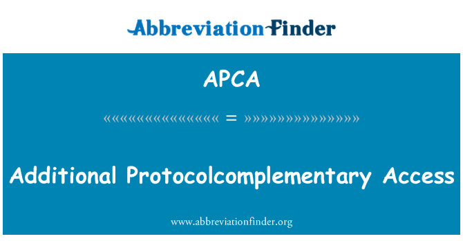 APCA: Дополнительные Protocolcomplementary доступ