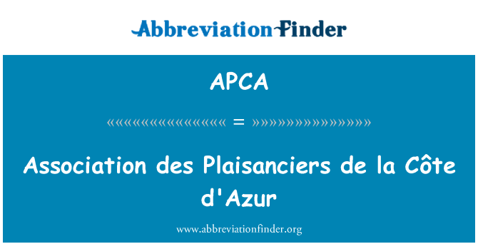 APCA: האגודה des Plaisanciers de la Côte d ' azur