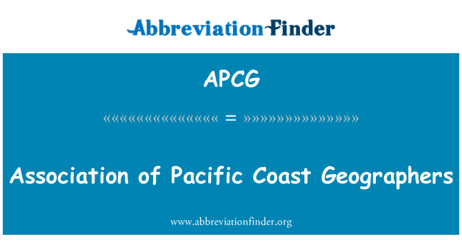 APCG: Asociace Pacific Coast geografové