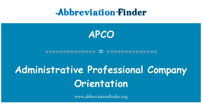 APCO: Administratif pwofesyonèl konpayi oryantasyon