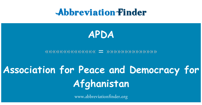 APDA: Association for Peace and Democracy for Afghanistan