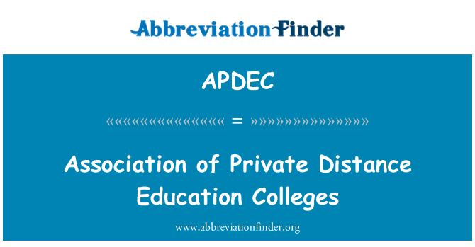 APDEC: Association of Private Distance Education Colleges