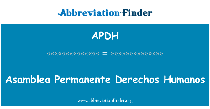 APDH: Asamblea Permanente 판권 Humanos