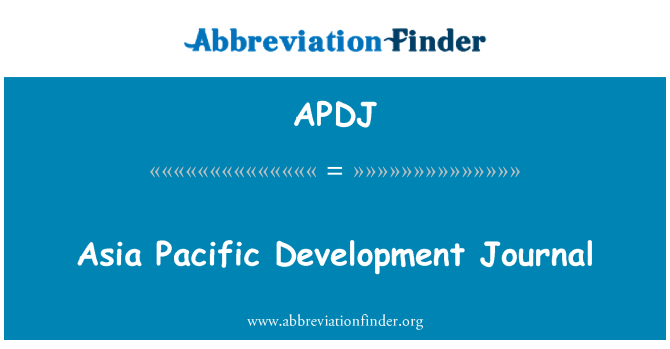 APDJ: Asien-Pazifik-Entwicklung-Journal