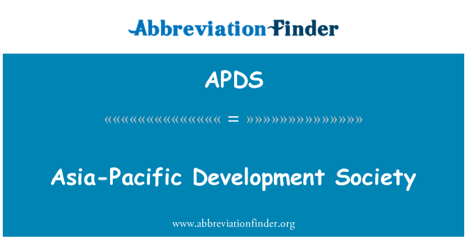 APDS: Asia-Pacific Development Society