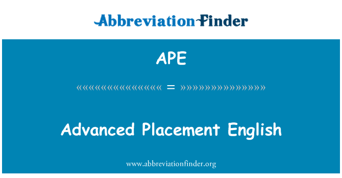 APE: Advanced penempatan Inggris