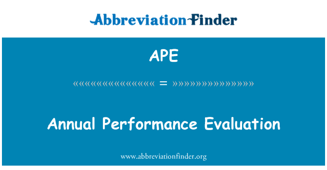 APE: Evaluarea anuală a performanţelor