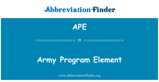 APE: Elemento di programma dell'esercito