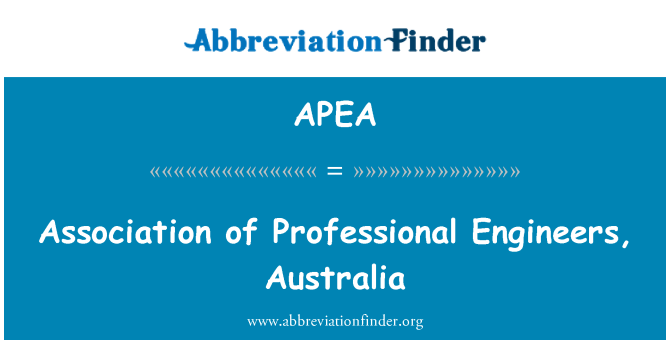 APEA: Association of Professional Engineers, Australia