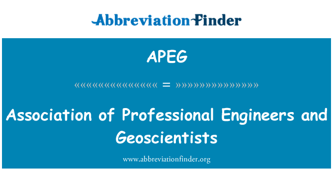 APEG: Association of Professional Engineers and Geoscientists