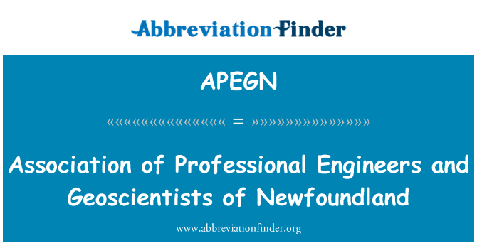 APEGN: Association of Professional Engineers and Geoscientists of Newfoundland