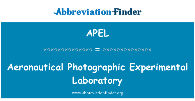 APEL: Aeronautika fotografi eksperimental laboratorium