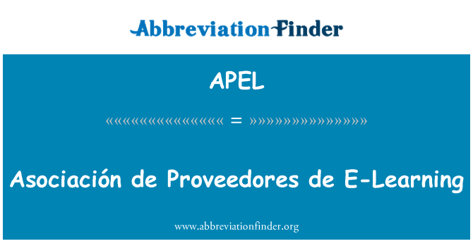 APEL: שבסיסה דה Proveedores דה-E-Learning