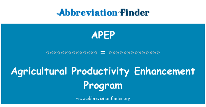 APEP: Pwogram Amélioration pwodwisite agrikòl