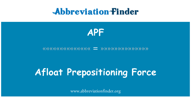 APF: Flytande Prepositioning kraft