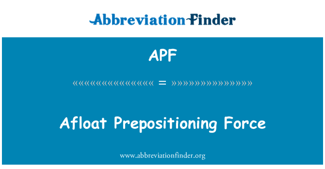 APF: Nad vodou Prepositioning síla