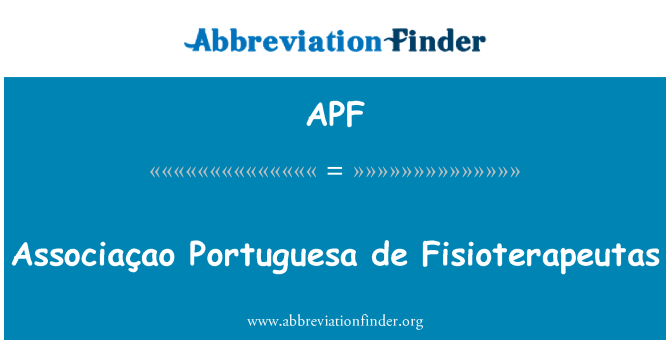 APF: AssociaÃ§ao Portuguesa de Fisioterapeutas