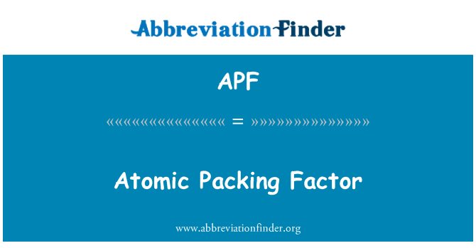 APF: Factor de embalaje atómico