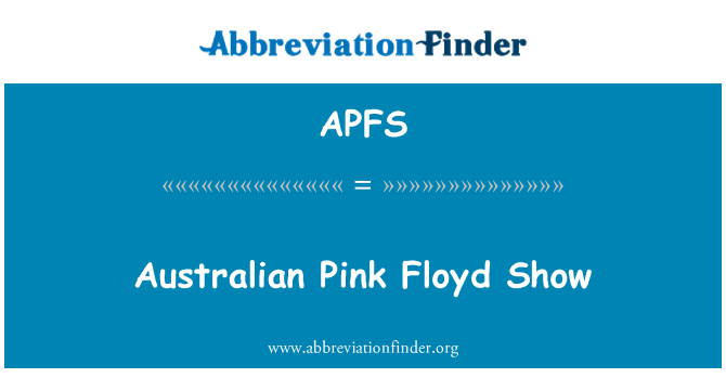 APFS: Ostralyen penk Floyd Afficher