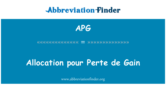 APG: تخصیص سود د Perte پور