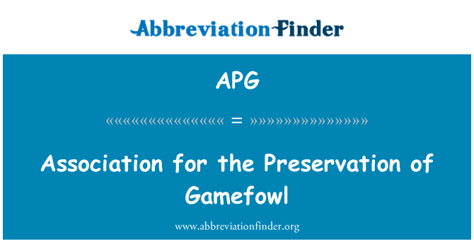 APG: Asociace pro ochranu Gamefowl