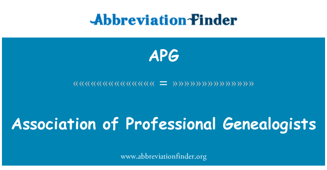 APG: Association of Professional Genealogists