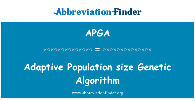 APGA: Ukuran populasi adaptif algoritma genetik