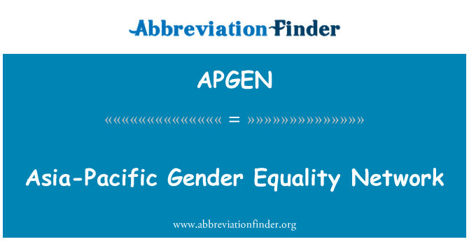 APGEN: Azija-Pacifik ravnopravnost spolova mreže