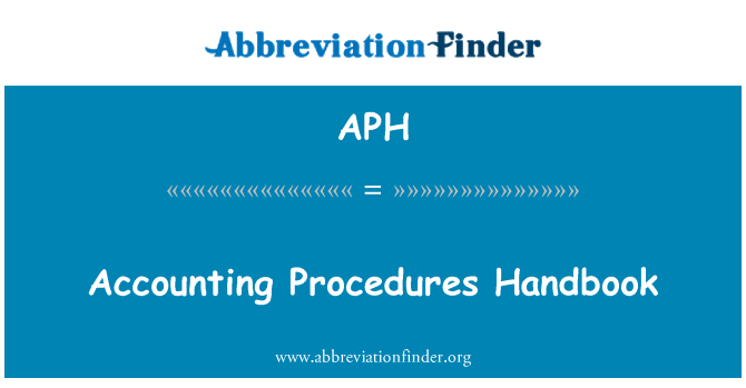 APH: Boekhoudkundige Procedures Handbook