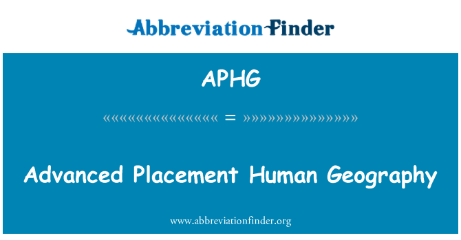 APHG: قرار دادن پیشرفته جغرافیای انسانی