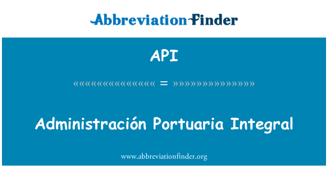 API: Administración Portuaria integraali