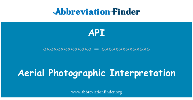 API: 航空照片判读