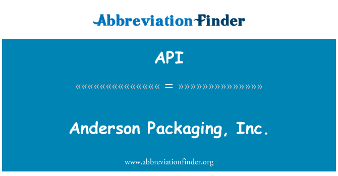 API: Anderson balení, Inc.