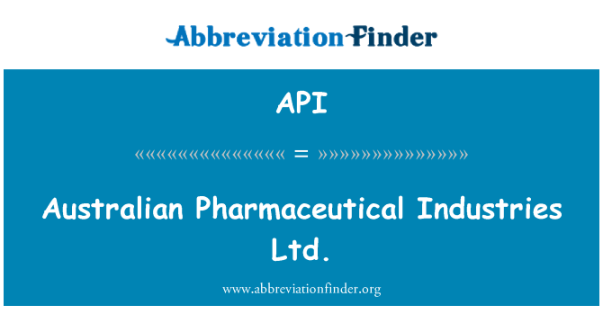 API: Australiska Pharmaceutical Industries Ltd