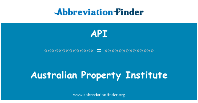 API: Australian egendom Institute