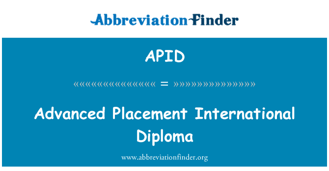APID: Diploma Uwch lleoliad rhyngwladol