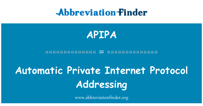 APIPA: Автоматичен частен интернет протокол адресиране