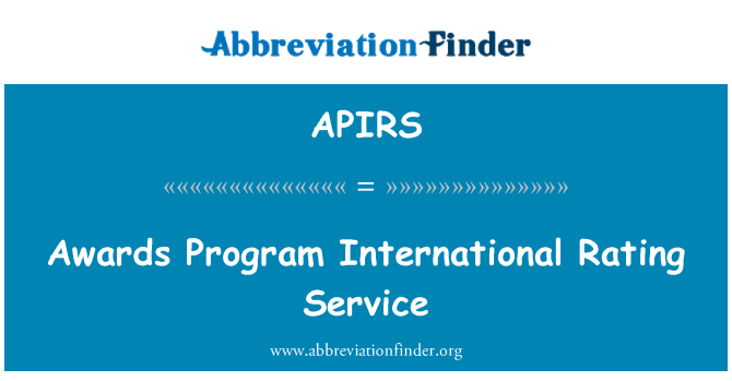 APIRS: Servizio di Rating internazionale programma premi
