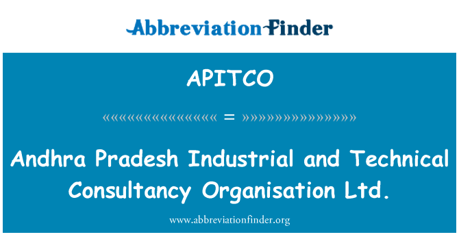 APITCO: Andhra Pradesh industriale si tehnica consultanta organizare Ltd.